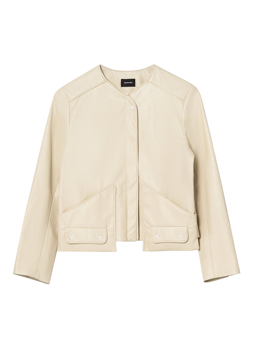 Beige leather jacket - SERRANO