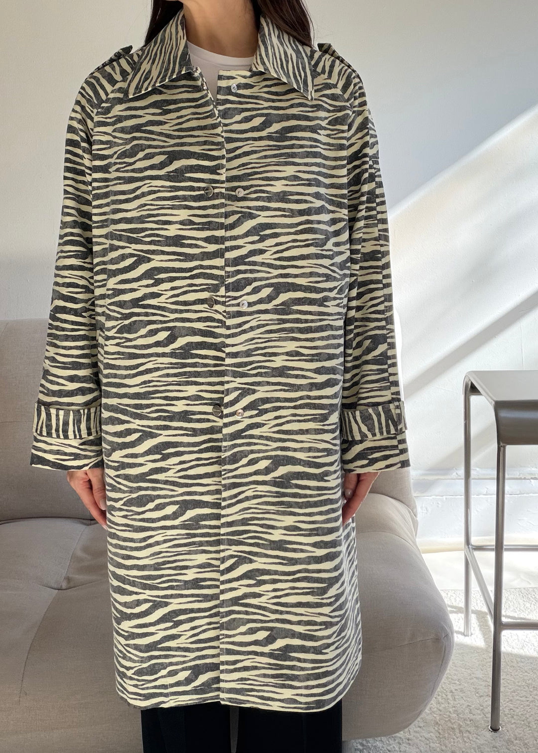 Tiger print trench coat - SERRANO