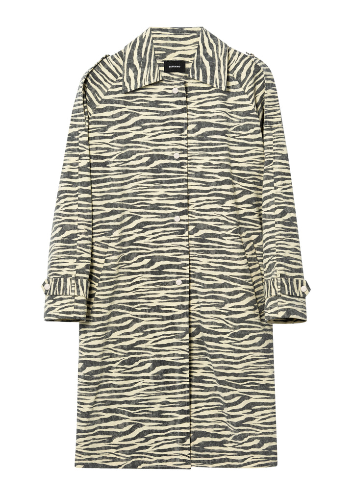 tiger print trench coat