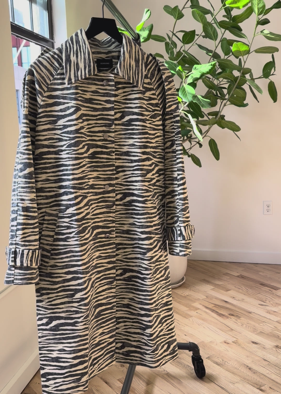 Tiger print trench coat