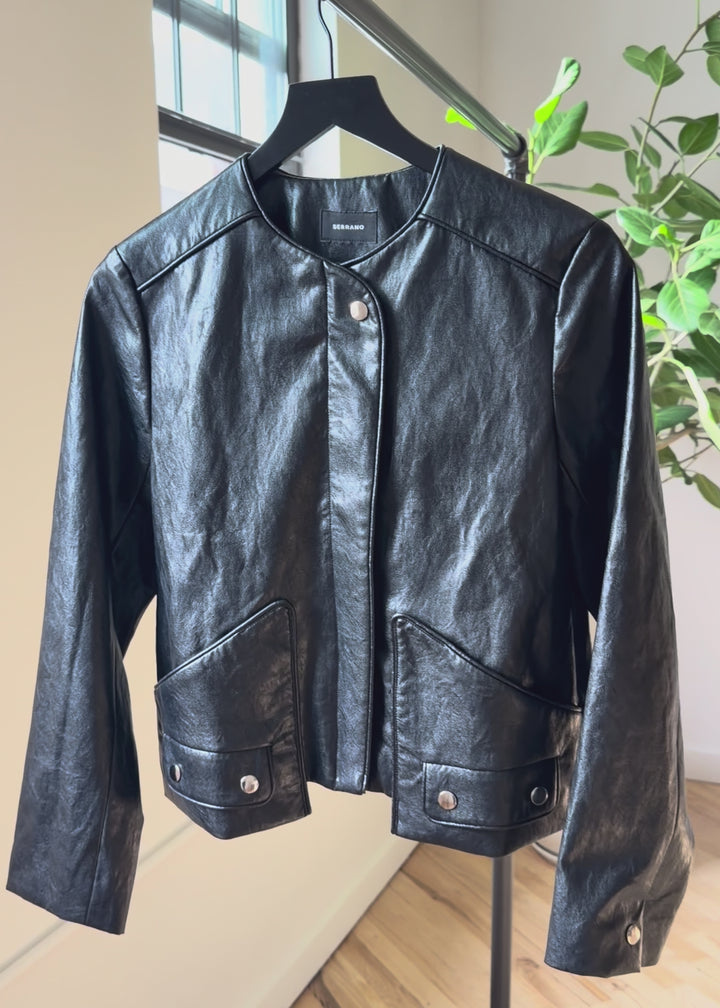 Black leather jacket