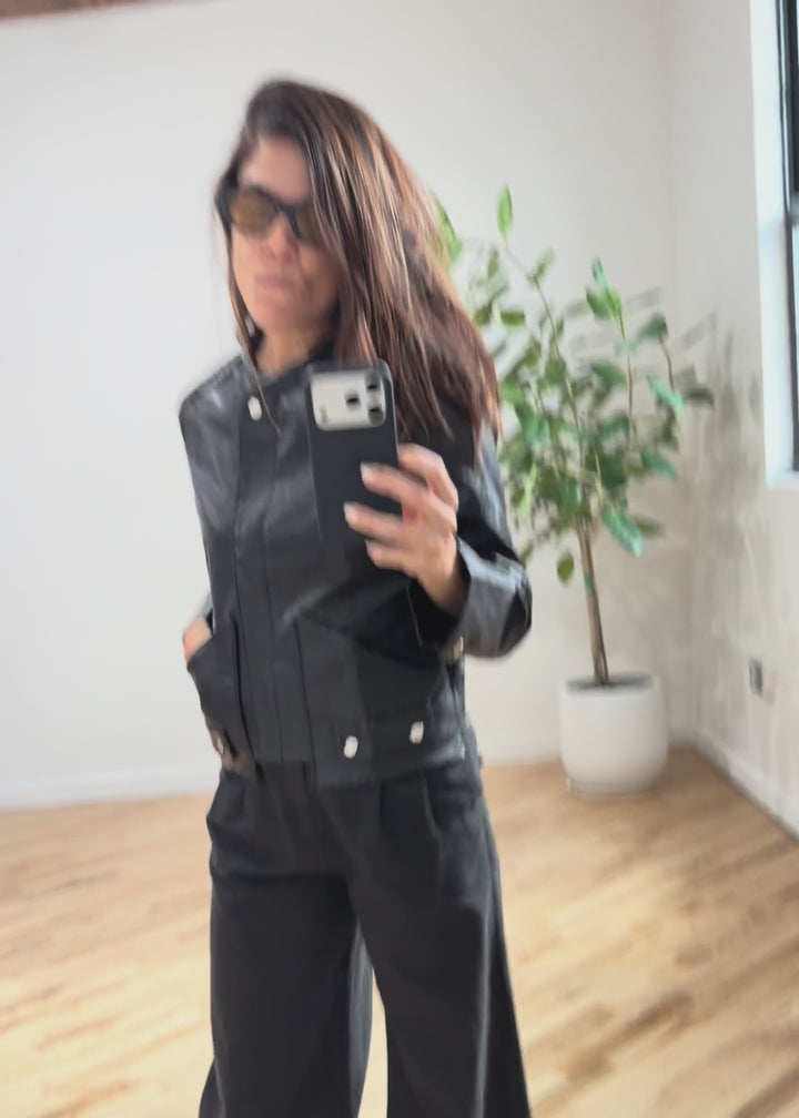 Black leather jacket