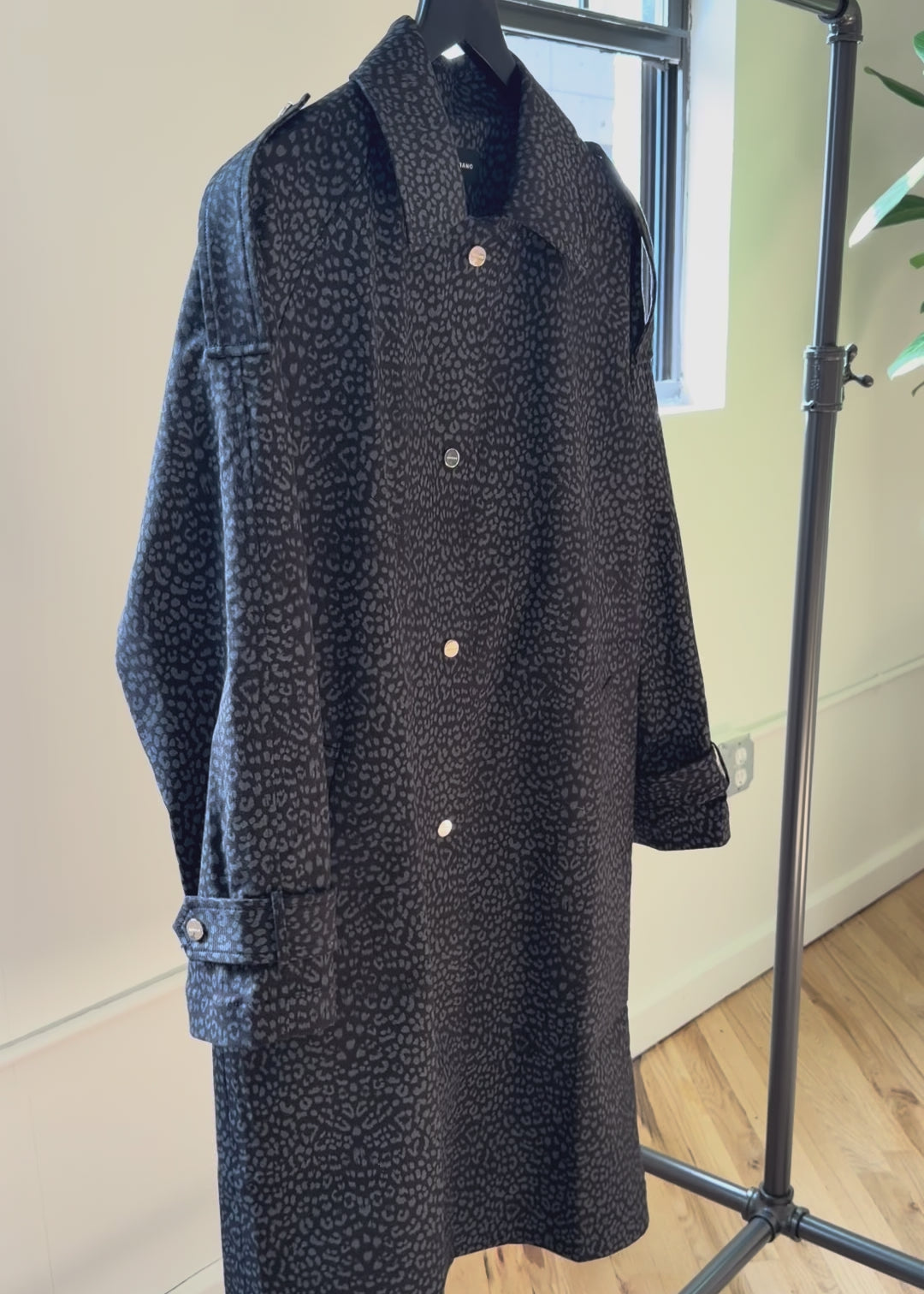 Leopard print trench coat