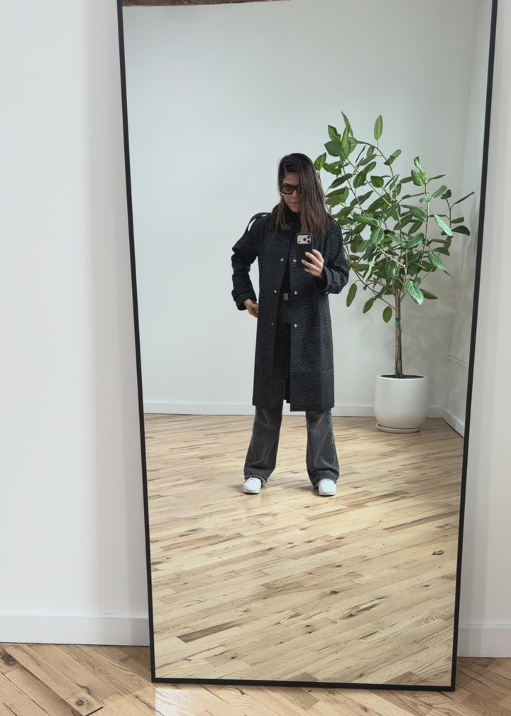 Leopard print trench coat